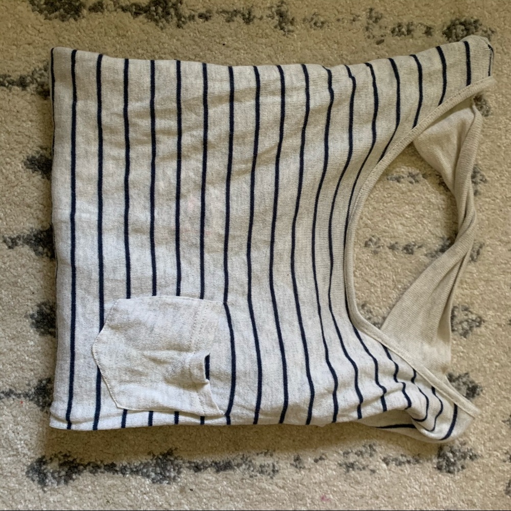 Roxy 3/4 sleeve striped sweater, open back M